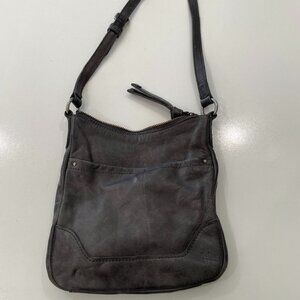 Frye Melissa Charcoal Gray Leather Crossbody Purse